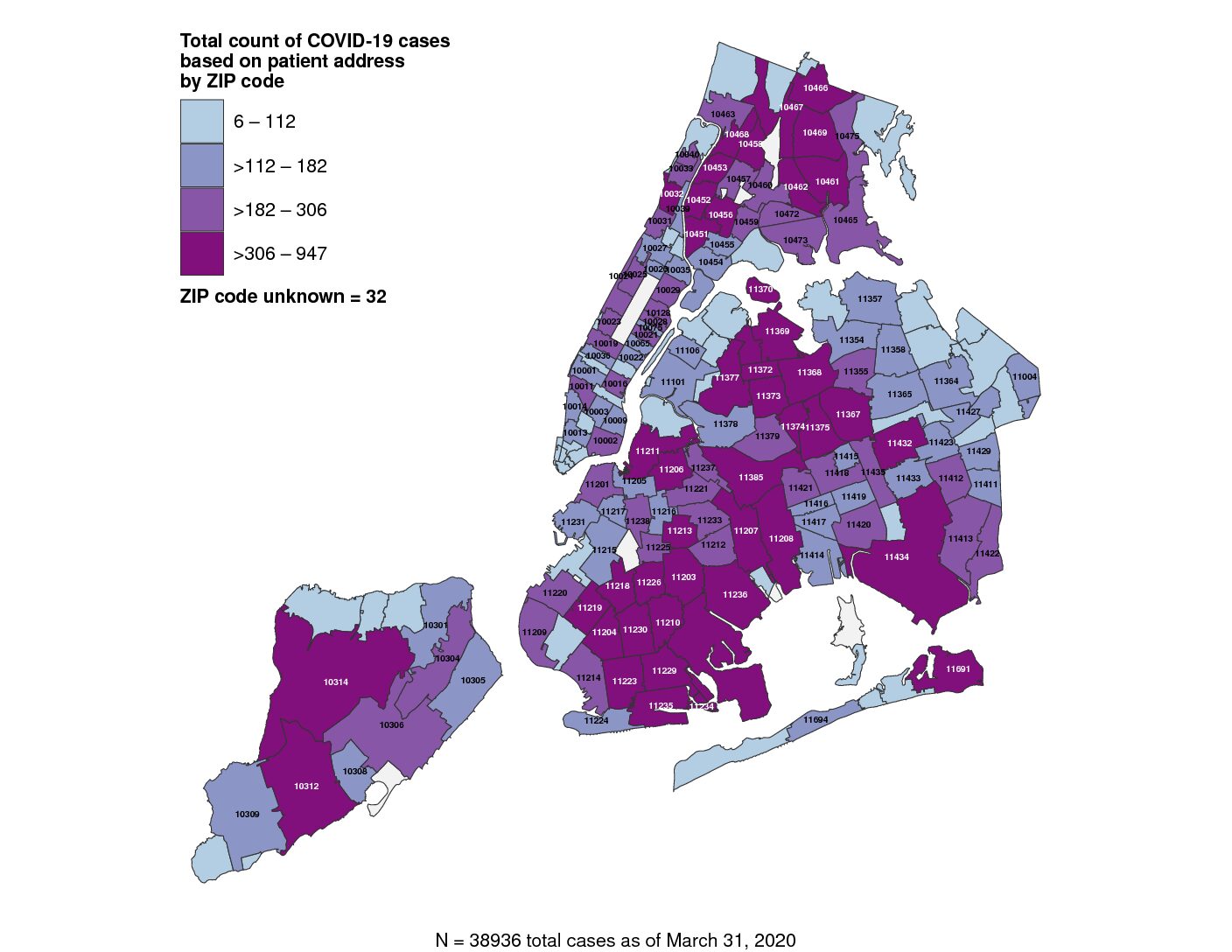 Percent of Patients Testing Positive By Zipcode in New York City