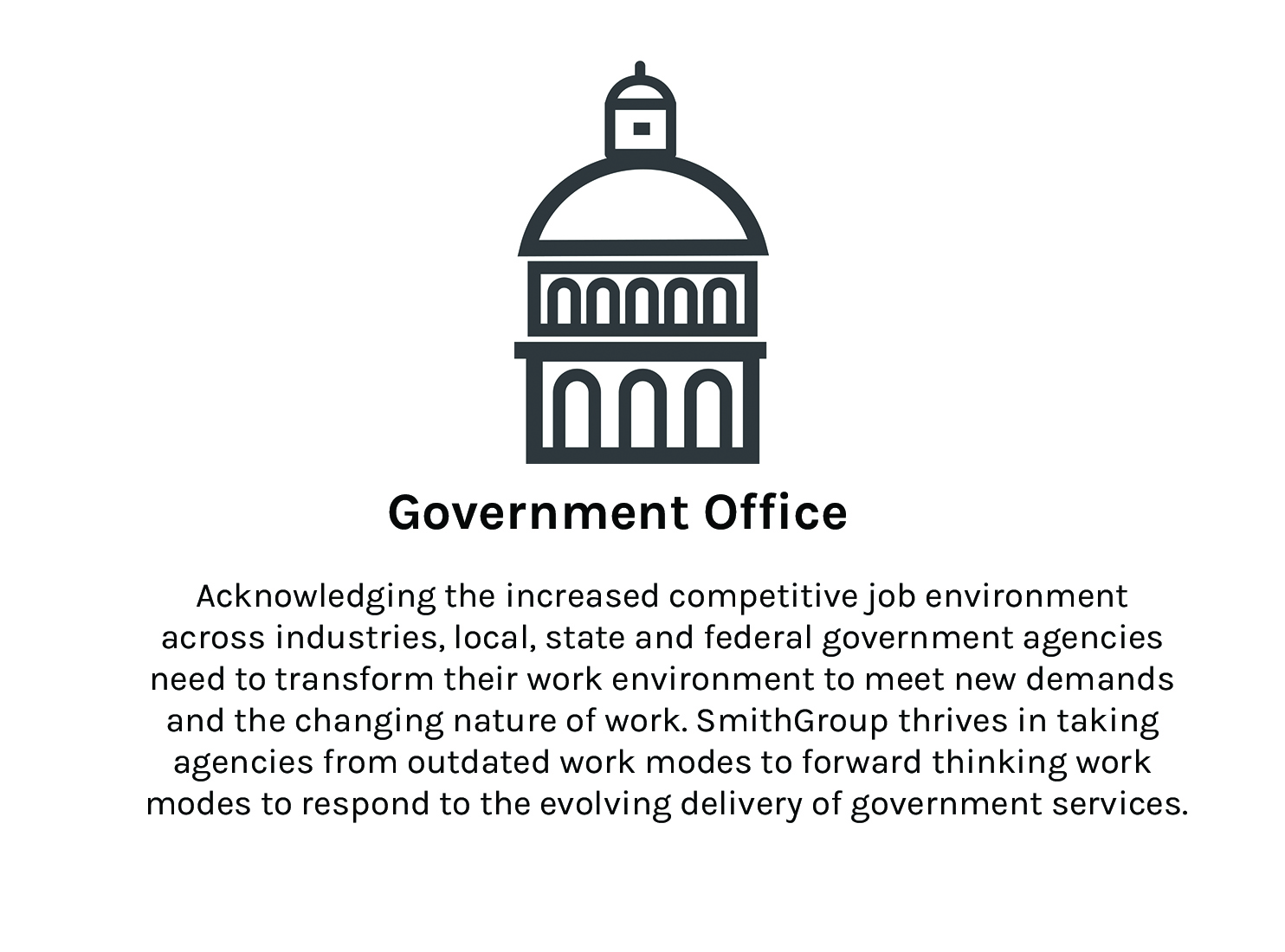 Government Office Icon SmithGroup Workplace Market Page Submarket