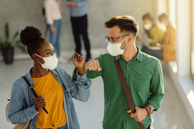 College Students Wearing Masks During COVID-19 Pandemic 